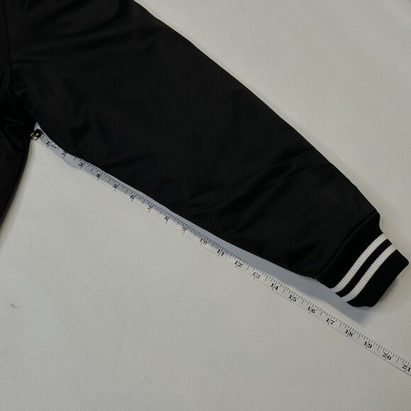 True Religion Jacket Mens 2XL Button Snap Satin Bomber Black Horseshoe Logo - Picture 16 of 16